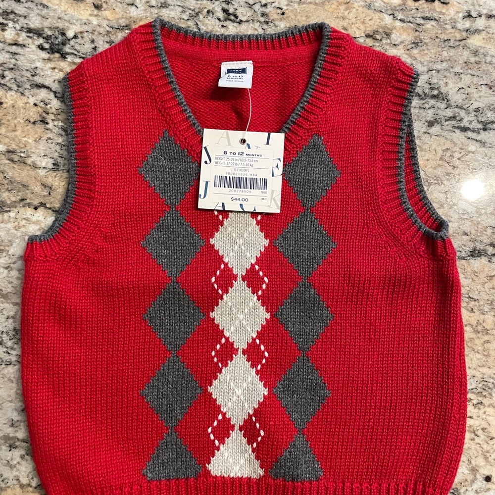 Janie and Jack 6-12 months sweater vests, new with tags